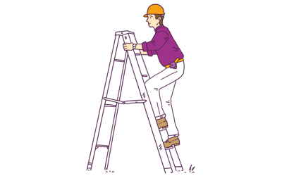 Builder On Ladders