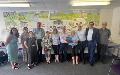 Group photograph of the free connectivity launch at Stevenson Square, Smallbridge